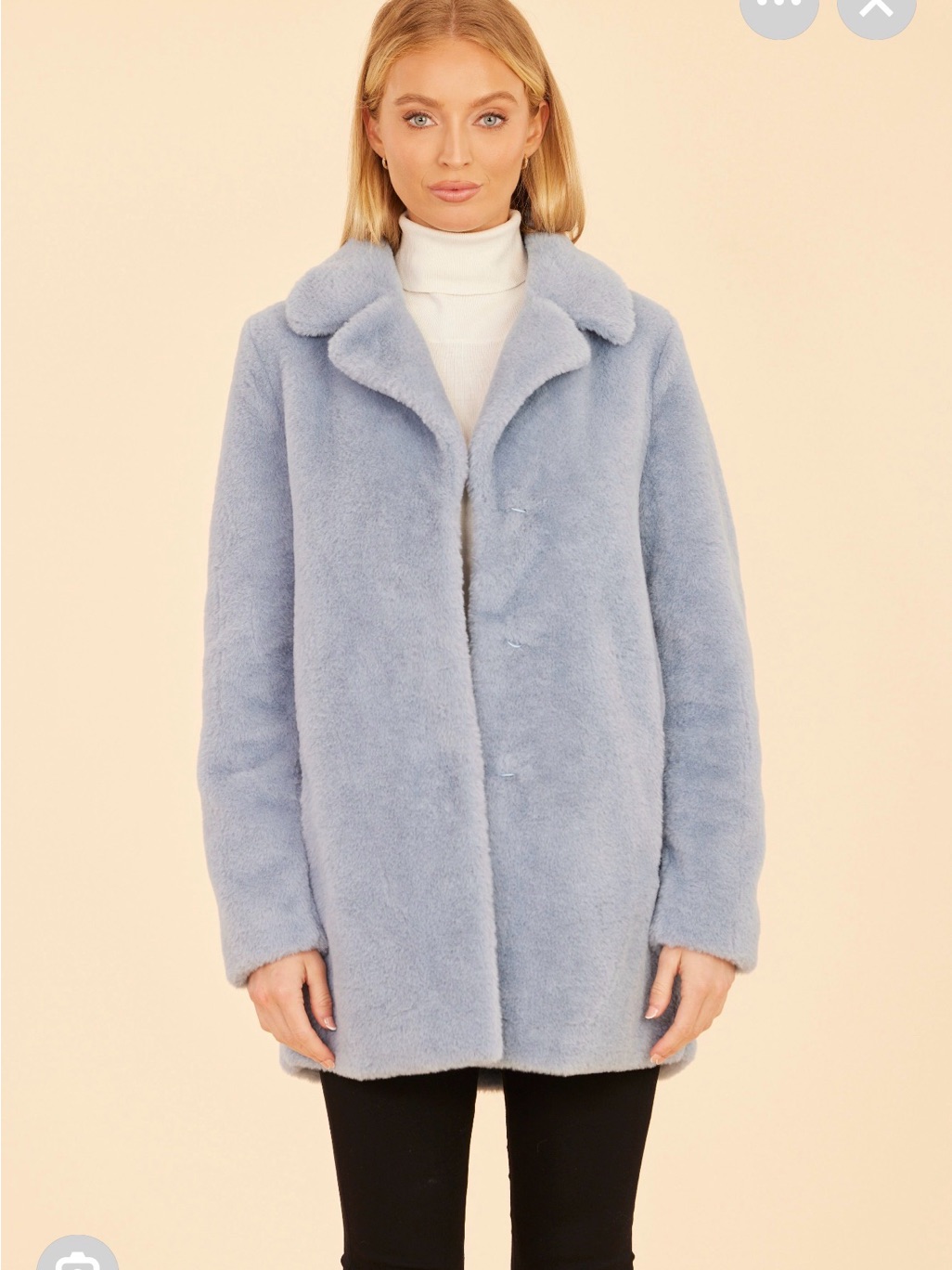 Dolce Cabo Women's Blue Faux Fur Coat